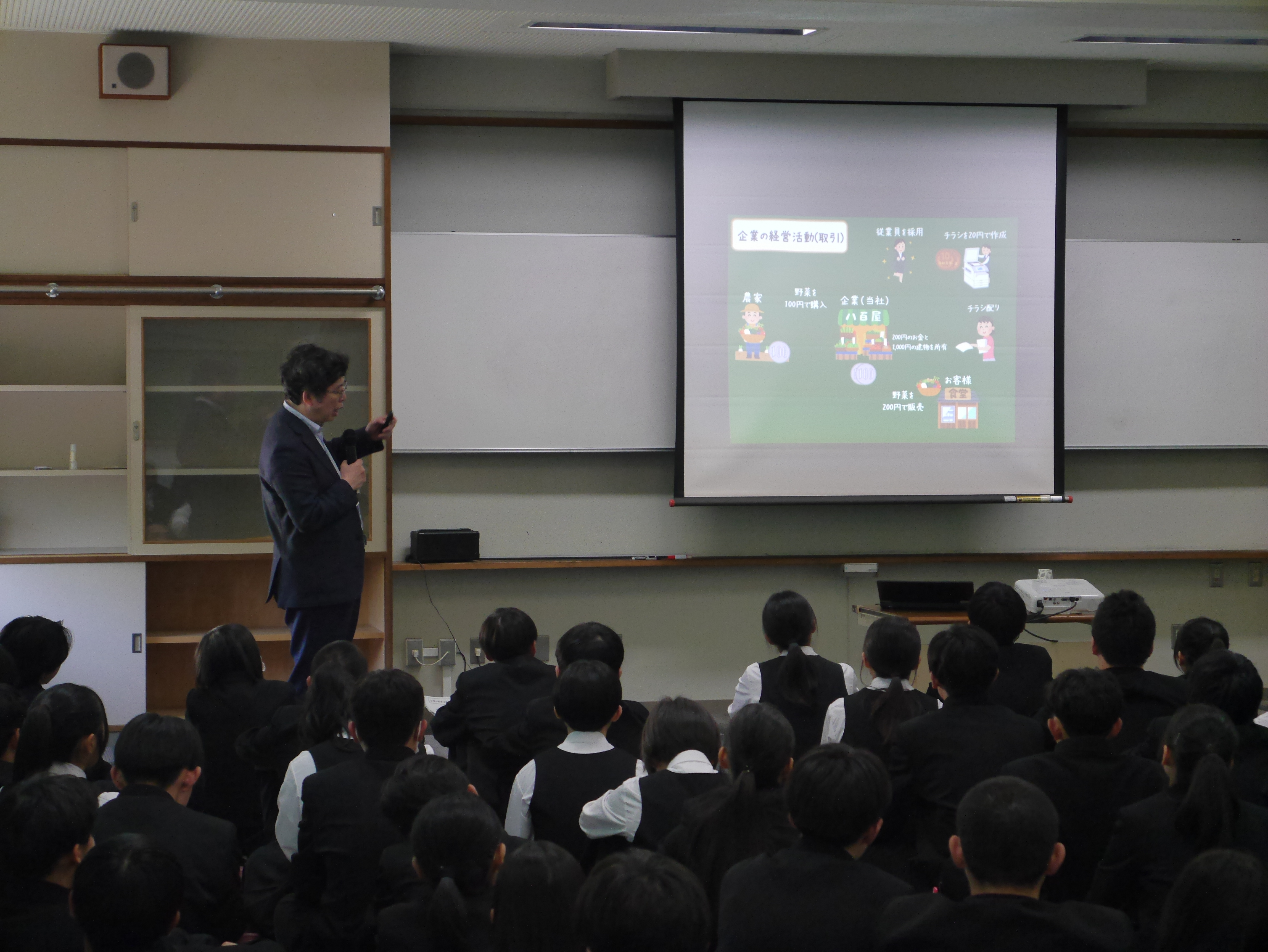 岐阜県立土岐商業高等学校での講演の様子